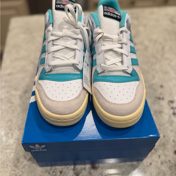 Adidas White and Teal Sneakers - Picture 2 of 5